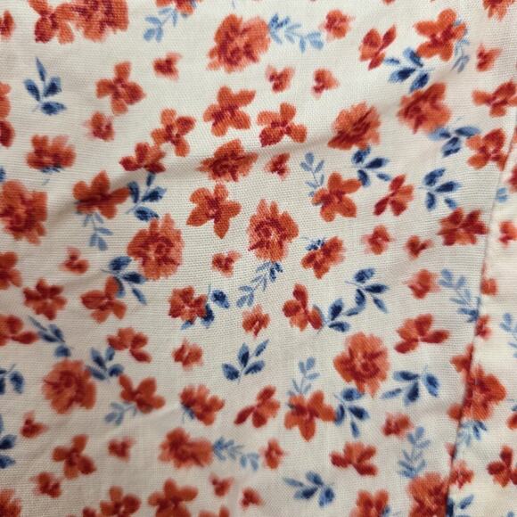 Old Navy White Orange Ditzy Floral Girly Flutter Sleeve Swing Blouse Size XL - Picture 5 of 11